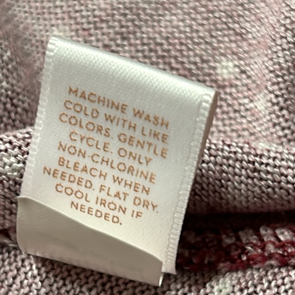 LC Lauren Conrad purple/white dotted sweater. Lace trim. Ties in back. Large. - Picture 9 of 11